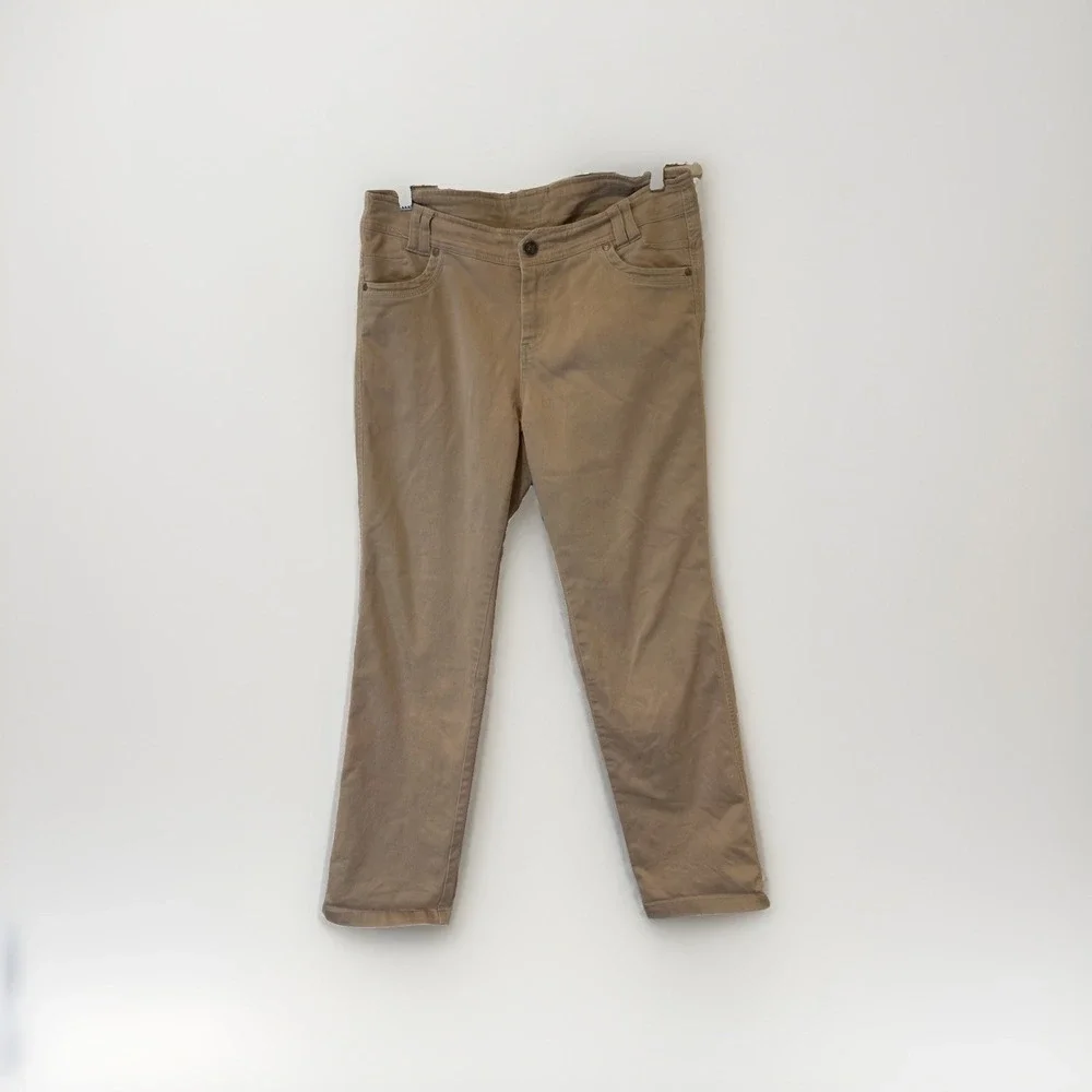 KUHL KLAUDETTE Pants Women 12 Coffee Tan Straight Leg Stretch Hiking Outdoor